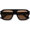 image:imageSOJOS Retro Thick Polarized Aviator Sunglasses for Women Men Vintage Oversized Square Shades SJ2384BlackBrown