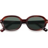 image:imageSOJOS Retro Trendy Oval Round Polarized Sunglasses Womens Mens 80s 90s Vintage Sunnies SJ2603Dark Red PatternGreyish Green