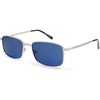 image:imageSOJOS Retro Vintage Rectangle Polarized Sunglasses Mens Womens Classic UV400 Metal Sunnies SJ1215SilverDark Blue