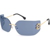 image:imageSOJOS Rimless Wrap Around Frame Sunglasses Women Men Frameless Design Shield Rectangular Sunnies SJ1219Grey