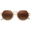 image:imageSOJOS Round Polygon Polarized Sunglasses for Women Men Retro Classic Vintage Panto Octagonal Shades SJ1157Brown