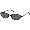 image:imageSOJOS Small Trendy Oval Cat Eye Polarized Sunglasses for Women Chic Y2k Retro 80s 90s Slim Narrow Petite Sunnies SJ1287NBlackBlack