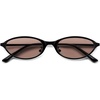 image:imageSOJOS Small Trendy Oval Cat Eye Sunglasses for Women Chic 80s 90s Retro Narrow Petite Sunnies SJ1287Matt BlackBlush