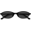 image:imageSOJOS Small Trendy Oval Cat Eye Sunglasses for Women Chic 80s 90s Retro Narrow Petite Sunnies SJ1287Matt BlackGrey