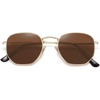 image:imageSOJOS Square Polarized Sunglasses for Women Men Small Hexagonal Polygon Shades SJ1072Brown