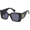 image:imageSOJOS Sunglasses for Women amp Men Square Wide Thick Frame Shades Retro Trendy Fashion UV Protection SJ2349Matt Black gold grey