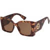 image:imageSOJOS Sunglasses for Women amp Men Square Wide Thick Frame Shades Retro Trendy Fashion UV Protection SJ2349Matt Tortoise gold borwn