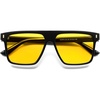 image:imageSOJOS Sunglasses for Women amp Men Square Wide Thick Frame Shades Retro Trendy Fashion UV Protection SJ2373Black gold yellow