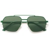 image:imageSOJOS Trendy Aviator Sunglasses Mens Womens Retro Double Bridge Metal Frame SemiRimless Shades SJ1191Green