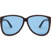 image:imageSOJOS Trendy Big Oversized Polarized Sunglasses Womens Mens 70s 80s Retro Vintage Pilot Shades SJ2643Dark BrownLight Blue Tint
