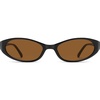 image:imageSOJOS Trendy Cat Eye Womens SunglassesRetro Skinny Chic Narrow Oval 90s Slim Small Cute Sunnies SJ2753BlackBrown