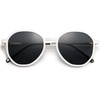 image:imageSOJOS Trendy Designer Hexagon Round Sunglasses for Women Fashion Big Shades Geometric Women Sunglasses SJ2181White
