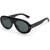 image:imageSOJOS Trendy Flat Top Polarized Sunglasses for Women Men Retro Chunky Frame Oval Lens Sun Glasses SJ2279Black