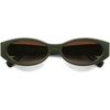 image:imageSOJOS Trendy Oval Polarized Sunglasses Womens Retro Narrow Chic Thin Y2k Sunnies SJ2364Dark GreenBrown