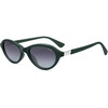 image:imageSOJOS Trendy Oval Polarized Sunglasses for Women Retro Cateye Chic Shades Sunnies SJ2653Green Frame Grey Grading Lens