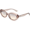 image:imageSOJOS Trendy Oval Polarized Sunglasses for Women Retro Small Cat Eye Sun Glasses 90s Shades SJ2322Brown