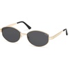 image:imageSOJOS Trendy Oval Round Polarized Sunglasses for Women Men Retro Chic Circle Shades SJ1255GoldGrey