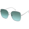 image:imageSOJOS Trendy Oversized Square Metal Frame Sunglasses for Women Men Retro Big Flat Lens UV Protection Sunglasses SJ1146SilverGradient Bluishgreen