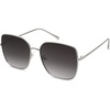 image:imageSOJOS Trendy Oversized Square Metal Frame Sunglasses for Women Men Retro Big Flat Lens UV Protection Sunglasses SJ1146SilverGradient Grey