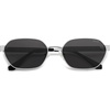 image:imageSOJOS Trendy Polarized Hexagon Sunglasses for Women Men UV400 Retro Rectangle Shades SJ1238SilverGrey