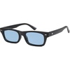 image:imageSOJOS Trendy Polarized Rectangle Sunglasses Womens Men Retro Vintage Sun Glasses SJ2379Black Frame Blue Lens