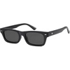 image:imageSOJOS Trendy Polarized Rectangle Sunglasses Womens Men Retro Vintage Sun Glasses SJ2379Black Frame Grey Lens