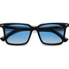 image:imageSOJOS Trendy Polarized Square Sunglasses Womens Men Retro Vintage 90s Sun Glasses SJ2387Black Frame Blue Grading Lens