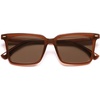 image:imageSOJOS Trendy Polarized Square Sunglasses Womens Men Retro Vintage 90s Sun Glasses SJ2387Milky Brown Frame Brown Lens