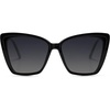 image:imageSOJOS Trendy Polarized Sunglasses For Women Retro Womens Oversized Square Cat Eye Sun Glasses UV Protection SJ2206Black FrameGrey Grading Lens