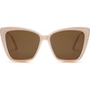 image:imageSOJOS Trendy Polarized Sunglasses For Women Retro Womens Oversized Square Cat Eye Sun Glasses UV Protection SJ2206Light Beige FrameBrown Lens