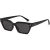 image:imageSOJOS Trendy Polarized Sunglasses Womens Men Retro Vintage 90s Cute Cat Eye Narrow Sun Glasses SJ2381Black Frame Grey Lens