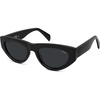 image:imageSOJOS Trendy Polarized Sunglasses Womens Retro Vintage 90s Cute Cat Eye Sun Glasses SJ2614Black Frame Grey Lens