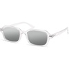 image:imageSOJOS Trendy Rectangle Polarized Sunglasses Womens Mens Small Retro Fashion Thin Slim Square Sunnies SJ2610Transparent  Silver