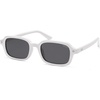image:imageSOJOS Trendy Rectangle Polarized Sunglasses Womens Mens Small Retro Fashion Thin Slim Square Sunnies SJ2610White  Grey