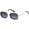 image:imageSOJOS Trendy Rectangle Polarized Sunglasses for Women MenRetro Square Shades Chic Sun Glasses SJ1291Goldblack RimGrey Lenses