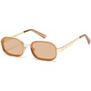 image:imageSOJOS Trendy Rectangle Polarized Sunglasses for Women MenRetro Square Shades Chic Sun Glasses SJ1291Goldbrown RimBrown Lenses