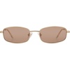 image:imageSOJOS Trendy Rectangle Sunglasses Womens Mens Retro 80s 90s Y2k Chic Narrow Thin Skinny Sunnies SJ1187GoldClear Light Brown