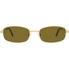 image:imageSOJOS Trendy Rectangle Sunglasses Womens Mens Retro 80s 90s Y2k Chic Narrow Thin Skinny Sunnies SJ1187Yellow GoldDark Green