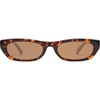 image:imageSOJOS Trendy Small Rectangle Polarized Sunglasses for Women Men Retro Y2K Narrow Thin Skinny Sunnies SJ2363Brown TortoiseBrown
