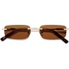 image:imageSOJOS Trendy Small Square Sunglasses Womens Retro Rimless Sun Glasses Vintage Narrow Shades SJ1280Gold  Brown Lens