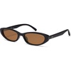 image:imageSOJOS Trendy Small Thin Y2k Cat Eye Polarized Sunglasses Womens Mens 80s 90s Retro Oval Sunnies SJ2664BlackBrown