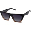 image:imageSOJOS Trendy Square Cateye Polarized Sunglasses Womens Big Frame Shades SJ2115BlacktortoiseGrey