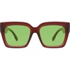 image:imageSOJOS Trendy Square Polarized Sunglasses Womens Retro Vintage Women 90s Sun Glasses SJ2612Brown Frame Green Lens