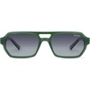 image:imageSOJOS Trendy TR90 Polarized Aviator Sunglasses for Women MenRetro Rectangle Shades Sun Glasses SJ2683Green Frame Grey Grading Lens