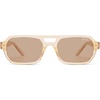 image:imageSOJOS Trendy TR90 Polarized Aviator Sunglasses for Women MenRetro Rectangle Shades Sun Glasses SJ2683Light Brown Frame Brown Lens