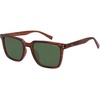 image:imageSOJOS Unisex Rectangle Polarized Sunglasses TR90 Square Frame UV400 Protection Lightweight Flexible for Men and WomenLight Brown StripesGreen