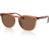 image:imageSOJOS Unisex Rounded Square Polarized Sunglasses TR90 Frame UV400 Protection Lightweight Retro for Women amp MenCrystal BrownBrown