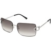 image:imageSOJOS Vintage Rectangle Sunglasses for WomenOversized Trendy Rimless 90s UV400 Womens Y2K Shades SJ1178SilverGrey Grading
