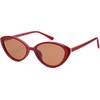 image:imageSOJOS Womens Retro Cat Eye Sunglasses Polarized TR90 UltraLightweight Oval Vintage Shades UV400 Protection RedOrange with gift box