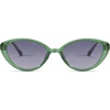 image:imageSOJOS Womens Retro Cat Eye Sunglasses Polarized TR90 UltraLightweight Oval Vintage Shades UV400 ProtectionGreenGrey